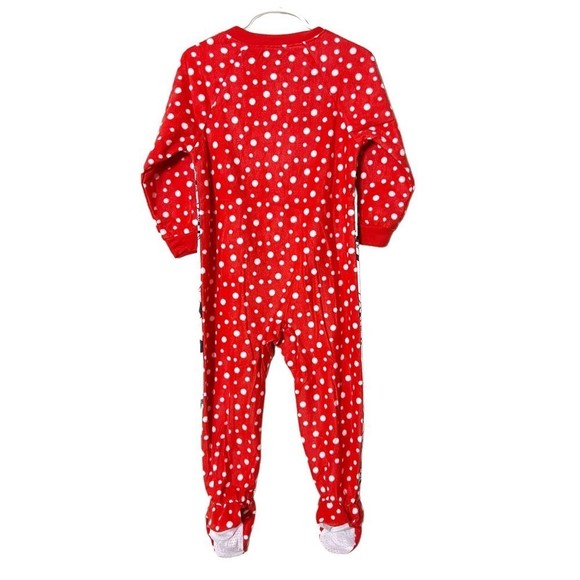 DISNEY Junior Minnie Mouse Pajama Girls Baby Red White Blanket Sleeper 4T New - Picture 2 of 8